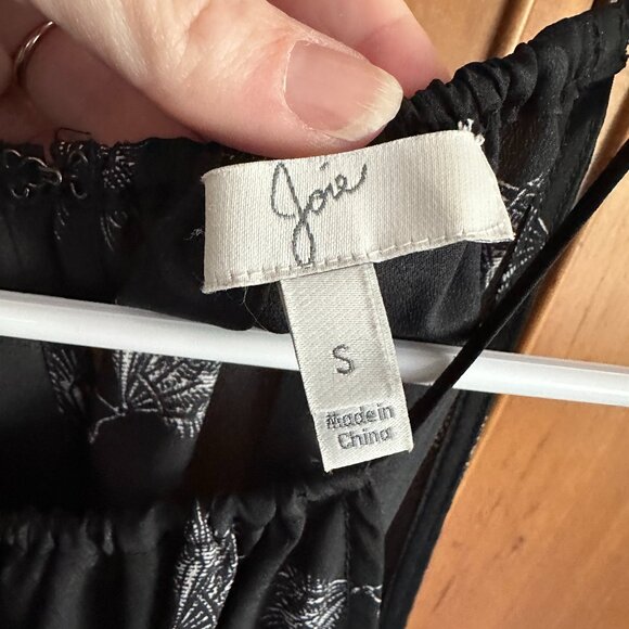 Joie Shawnette Ruched Ruffle Keyhole Sleeveless High Neck Blouse, Size S, - Picture 5 of 5